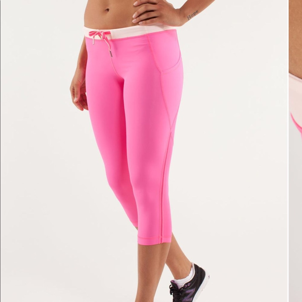 Lululemon Beach Runner Crop Pinkelicious Size 6